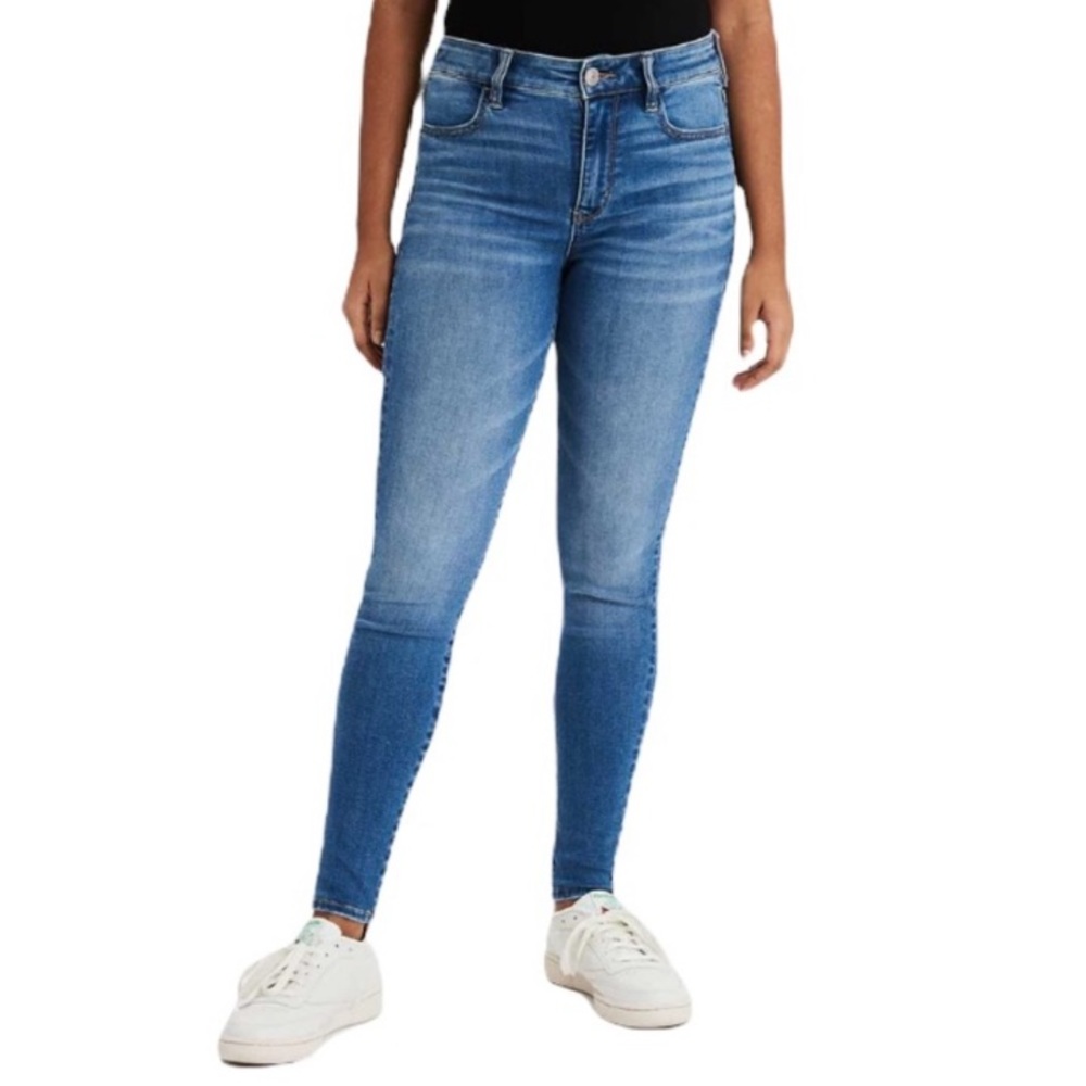 American Eagle High Rise Jegging Crop - Medium Blue Wash - Womens size 0 regular